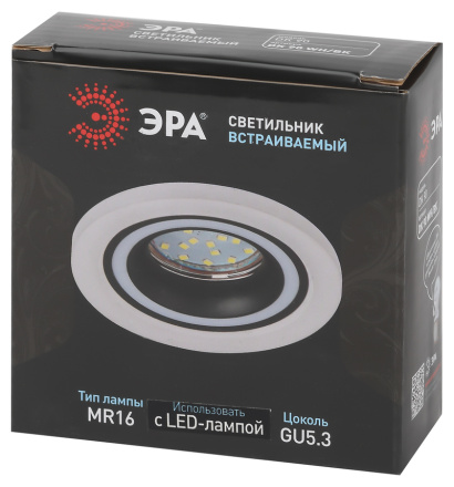 Встраиваемый светильник Эра DK90 WH/BK Б0054359
