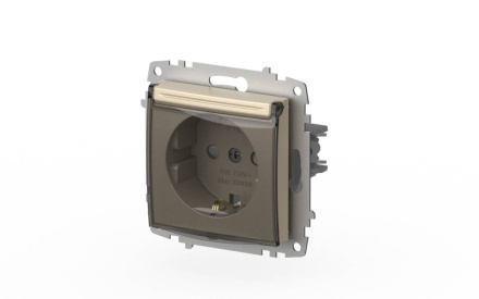 Розетка с крышкой, заземлением и защитой от детей ELBI Zena Vega 609-012500-219