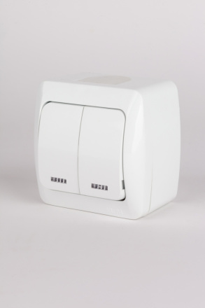 Выключатель двухклавишный с подсветкой ELBI Alsu 504-010200-203