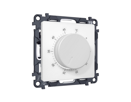 Комплект механизма терморегулятора с датчиком для теплого пола с подсветкой 16A-250V Alfa Белый матовый Quant Ambrella Volt MA125710 (AP1257, VM1381)