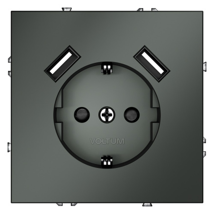 Розетка с USB, А+А Voltum S70 VLS040406 (титан)