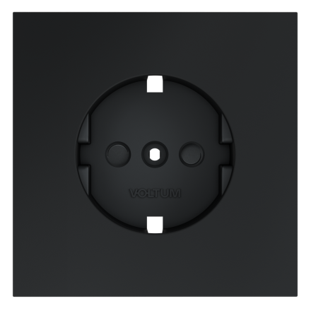 Накладка для розетки с заземлением и защитными шторками Voltum S70 (графит) VLS000707
