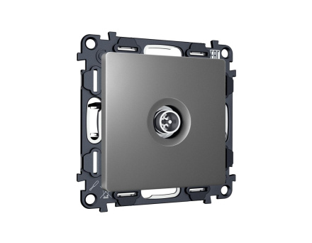 Комплект механизма TV розетки оконечной экранированной 5-1000MHz 3dB Alfa Антрацит серый Quant Ambrella Volt MA663005 (AP6630, VM199)