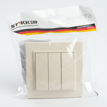 Выключатель 3-клавишный Stekker Эрна 39923