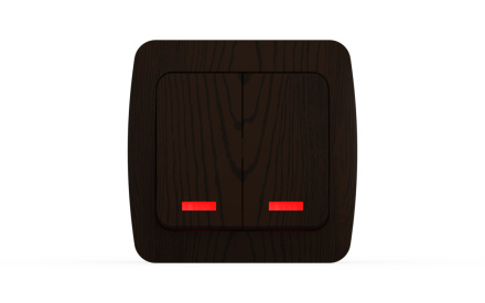 Выключатель двухклавишный с подсветкой ELBI Alsu 504-010400-203