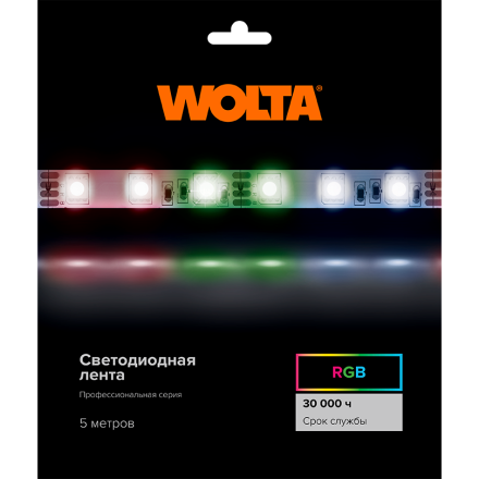 Светодиодная лента Wolta WLS5050-14,4W/RGB/12H60-01