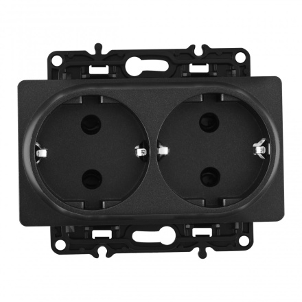 Розетка двойная с заземлением Arte Milano 217.40-2.black