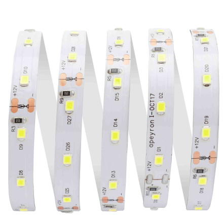 Светодиодная лента Apeyron 12В СТ 4,8Вт/м smd3528, 60д/м IP67 (НАНО) 280Лм/м 5м 6500К 00-71