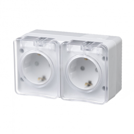Розетка 2-ая с/з со шт., 16А 250B IP54 Systeme Electric AtlasDesign Profi54 ATN540126