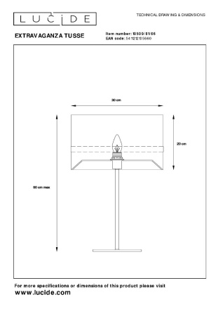 Настольная лампа Lucide Extravaganza Tusse 10509/81/66