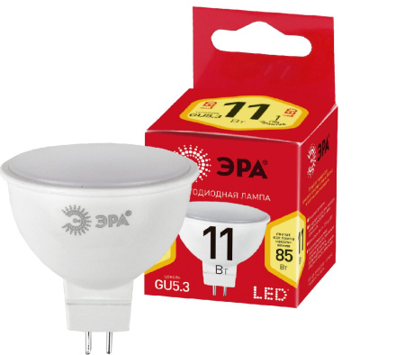 Лампа светодиодная Эра GU5.3 11W 2700K ECO LED MR16-11W-827-GU5.3 Б0040879