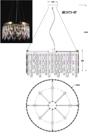 Подвесная люстра MyFar David MR1973-8P