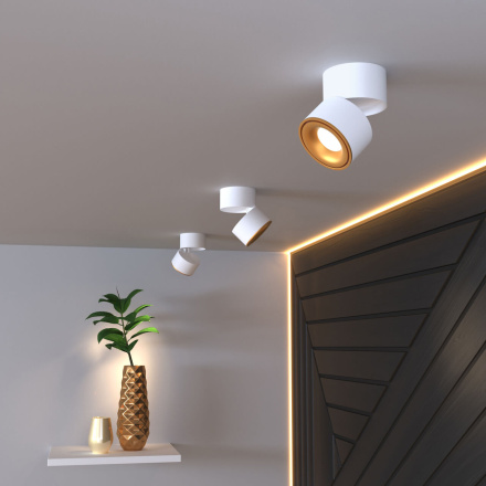 Светодиодный спот Elektrostandard Klips DLR031 15W 4200K 3100 белый матовый/золото 4690389152771