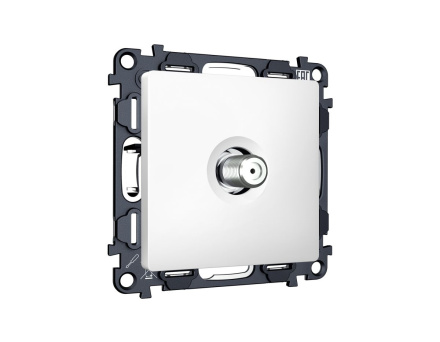 Комплект механизма TV розетки SAT 5-2400MHz 3.5dB Alfa Белый матовый Quant Ambrella Volt MA133050 (AP1330, VM215)