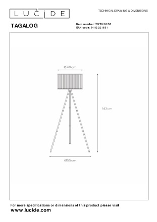 Торшер Lucide Tagalog 21729/81/30