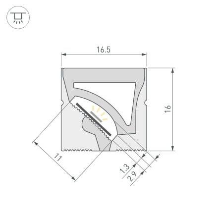 Силиконовый профиль Arlight WPH-FLEX-1616-TWIST-S11-20m WHITE (Силикон) 059874