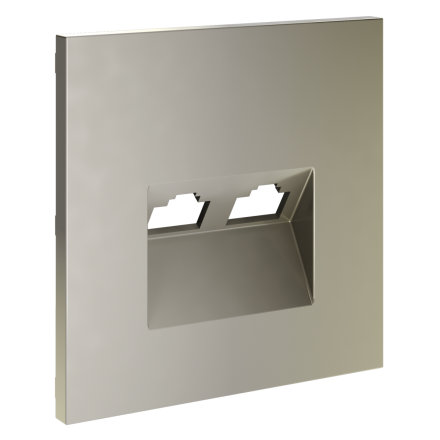 Накладка для розетки компьютерной двойной RJ45+RJ45 кат.6 Voltum S70 (шелк) VLS001404