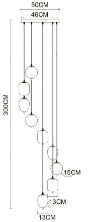 Каскадная люстра Arte Lamp Freddie A2231SP-9PB