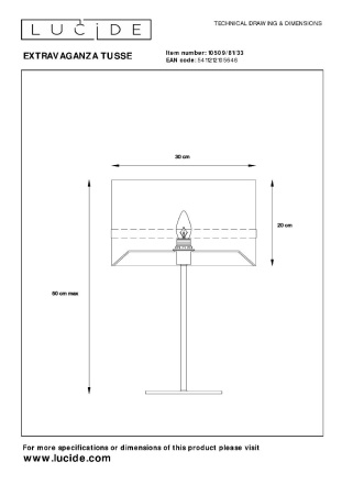 Настольная лампа Lucide Extravaganza Tusse 10509/81/33