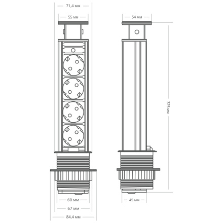 Блок розеток 105S Mebax 00-00001168