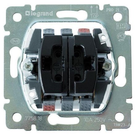 Переключатель двухклавишный кнопочный на 2 направления Legrand Galea Life 10A 250V 775818