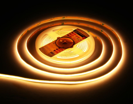 Светодиодная лента Ambrella Light COB 400Led/10W m/ 24V IP20 3000K/ 5m*5mm*2.1mm (2 конт.) GS4611