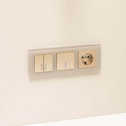 Розетка с заземлением и шторками Werkel шампань рифленый W1171110 4690389159756