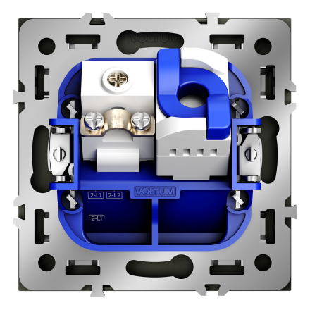 Розетка телевизионная встраиваемая Voltum S70 TV+RJ45 кат. 6, (сталь) VLS060705