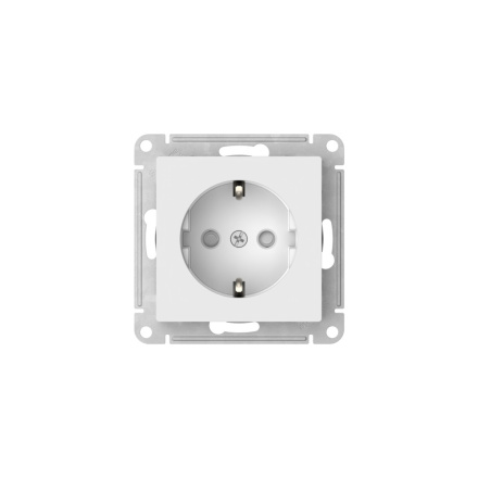 Розетка с заземлением со шторками, 16А быстрозажим. клем. Systeme Electric AtlasDesign Белый ATN000145S