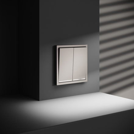 Выключатель двухклавишный с подсветкой Voltum S70 VLS020203 (кашемир)