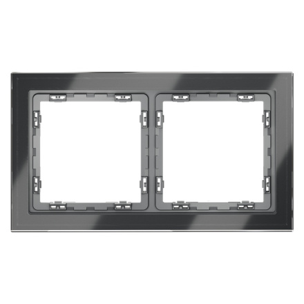 Рамка на 2 поста Voltum S70 VLS110207 (графит, стекло)