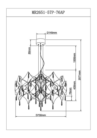 Подвесная люстра Myfar Ileria MR2651-57P-76AP