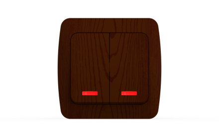 Выключатель двухклавишный с подсветкой ELBI Alsu 504-010600-203