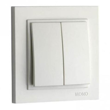 Выключатель двухклавишный Mono Electric Despina 10А 250В белый 102-190025-102
