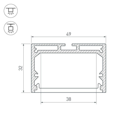 Профиль Arlight SL-LINE-4932-2500 BLACK+OPAL 027988