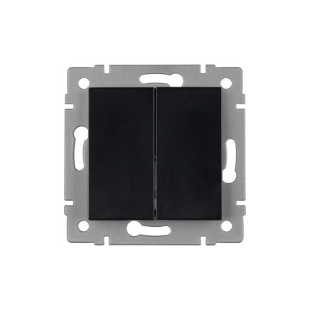 Механизм выключателя двухклавишный непроходной Arlight SWT-MK02-PL-BK-V (250V, 10A) 049888