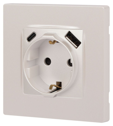 Розетка со шторками с USB type-A+C Эра 12-4108-15 Б0067767