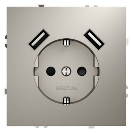 Розетка с USB, А+А Voltum S70 VLS040403 (кашемир)