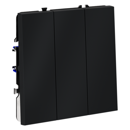 Выключатель трехклавишный Voltum S70 VLS030107 (графит)