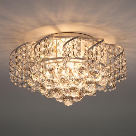 Потолочная люстра Eurosvet Шарм 16017/6 белый с серебром Strotskis