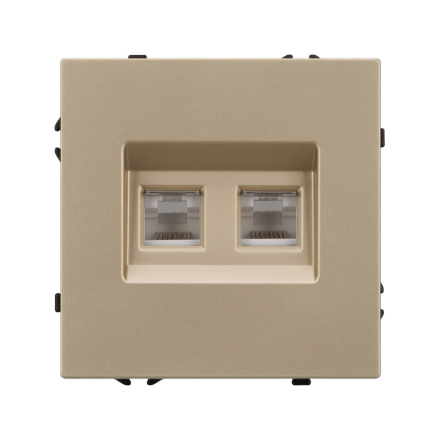 Механизм сдвоенной компьютерной розетки Arlight SCT-NOBE-MPC2-SFPL-GD (RJ-45, CAT6) 054314