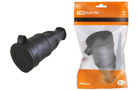 Розетка переносная с заглушкой TDM Electric SQ0612-0002