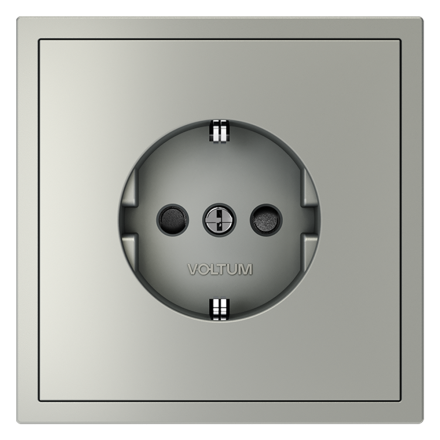 Розетка со шторками Voltum S70 VLS040205 (сталь)