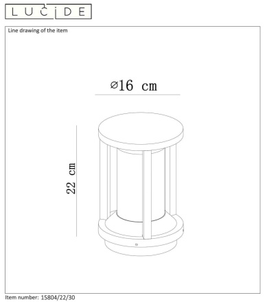 Уличный светильник Lucide CADIX 15804/22/30