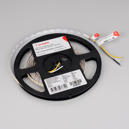 Светодиодная лента Arlight UL-A168-8mm 24V White-MIX-CX2 (18 W/m, IP20, 5m) 058087