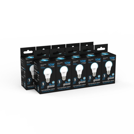 Лампа светодиодная Gauss E27 10W 6500K матовая 102502310
