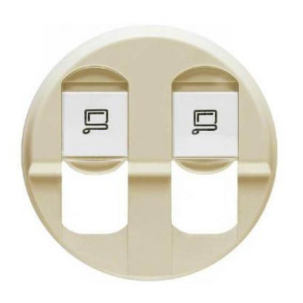 Лицевая панель Legrand Celiane розетки компьютерной 2хRJ45 слоновая кость 066236