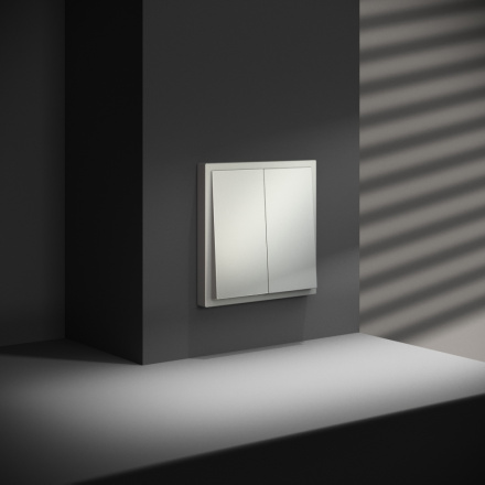 Перекрестный переключатель встраиваемый Voltum S70 двухклавишный 10А, (сталь) VLS020505