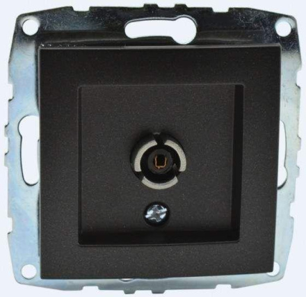Розетка TV концевая с экраном Mono Electric Despina-Larissa графит 500-002005-138