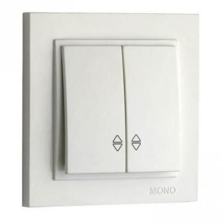 Выключатель двухклавишный проходной Mono Electric Despina 10А 250В жемчуг 102-252523-111